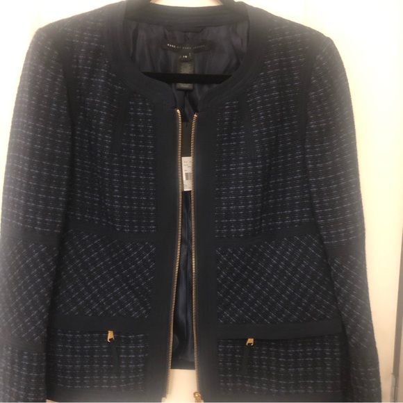 Mark Jacobs women’s jacket, In blue beautiful zipper details size 10 NWT - Picture 3 of 8